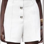 ZARA Womens High Waisted Button Shorts/Bermuda Off-White Sz S NWT Photo 0