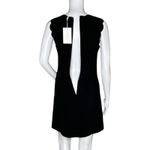 Foxiedox Dress Womens XS Black Lina Scalloped Collar Sheath Neutral Minimalist Photo 3