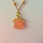 Boutique NEW Handmade Evil Eye Simulated Diamond Yellow Gold Filled Necklace,‎ 18-20” Photo 6