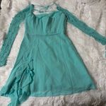 Oh Polly  Light Blue Beaded Long Sleeve Dress Photo 3
