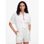 Madewell  Pull On Drawstring Shorts 100% Linen White Vacation Resort XXS NWT Photo 2