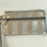 White and Silver Striped Small Wristlet Photo 1