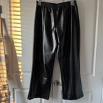 Abercrombie & Fitch Vegan Leather Black Straight Leg Elastic Waist Pants Size XL Photo 3