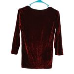 Dress Barn Size Small S Red Black Velvet Pattern Stripe Polyester Nylon Top Photo 1