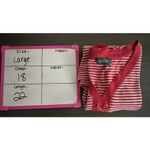 Ralph Lauren Red White Striped Women's Large Button V Neck Ribbed Henley Shirt Photo 4