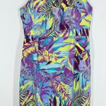 Title Nine Arabella Nimblene Halter Dress Purple Palm Trees Back Zip SUP Size 8 Photo 7