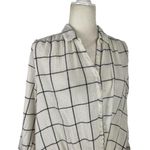 Trovata Birds of Paradis 100% Cotton Windowpane Twist Hem Plaid Shirt Size Small Photo 8