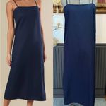 Rachel Parcell NWT  Midi Column Linen Blend Dress in Navy ~ Size Small 💛🍄 Photo 1