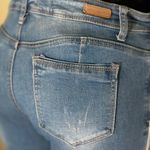 Womens Junior Slim Fit Skinny Distressed Denim Overalls Size 9 Blue Size M Photo 7