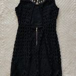 XOXO Black Crochet Mini Dress Photo 4