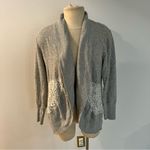 A pea in the pod Maternity Gray Cardigan with Lace Detail Size Medium Photo 2