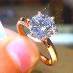 Boutique NEW 2Ct Solitaire Simulated Diamond 14k Gold‎ Plated Sterling Engagement Ring Photo 14