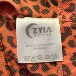 ZYIA Active Bomber Leopard Print Sports Bra Racerback Coral Orange Women's Small Photo 4