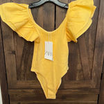 ZARA NWT  Yellow Ribbed Bodysuit Photo 0