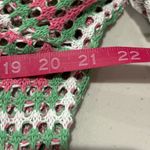 ASOS DESIGN NWT flare sleeve crochet mini dress white pink green square size 14 Photo 9