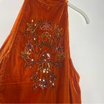 Free People  Jills Sequin Swing Halter Dress Orange XSmall Photo 7