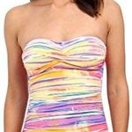 Ralph Lauren LAUREN Summer Tie Dye Twist Swimsuit One Piece Convertible Size 12 Photo 0