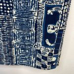 Vintage Silk Faux Wrap midi Skirt Blue Tribal Batik Artsy Tie Dye Patchwork L Size L Photo 3