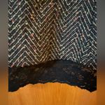 April Cornell Herringbone Skirt With Lined Lace Trim Vintage Wool Blend Large Photo 1