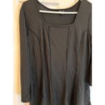 Sami & Jo Women's Black Ribbed Square Neck 3/4 Sleeve Tunic Top - Size L Photo 1