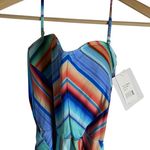 La Blanca  Sunset Multicolor Bandeau Belted Tie Waist Stripe One Piece Swimsuit 4 Photo 4