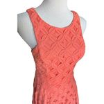 kim rogers Juniors Womens City Triangles Coral Zipper Back Lace Sleeveless Party Dress Sz 7 Photo 1