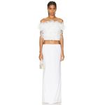 Cult Gaia Sosha Feather Top in Off White 6 New Womens Blouse Photo 3