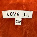 Love j Button Down Organza Top Womens S Orange Sheer Puff Sleeve Retro Festival Photo 3