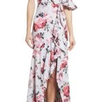 Fame and Partners  Dress‎ Womens 12 White Pink Beckman Floral Georgette Photo 0