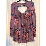 Gypsies & Moondust  Floral Print V Neck Cutout Back Long Sleeve Blouse Top M Photo 5