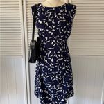 Dorothy Perkins  Blue and White Leaf Patterned Casual Dress Photo 4