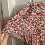 AFRM XL Floral Puff Sleeve Maxi Dress With Left Leg Slit Red Photo 3