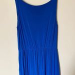 Kenar Cowl Neck Waist Defined Sleeveless Dress Knee Length Cobalt Blue Medium Photo 4