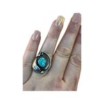 Vintage Blue Turquoise Sterling Silver Native American Ring, Navajo Ring Sz 6 Photo 9