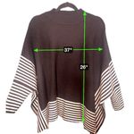 P. Luca Milano Black Striped Knit Sweater Poncho L/XL Cozy Boho Chic Pullover Size L Photo 3