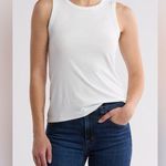 Premium Fitted Ribbed Tank TopHalogen® White Crewneck Sleeveless Size Large Photo 0