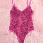 Boutique Lace Embroidered Teddy Bodysuit Pink Size XL Photo 0