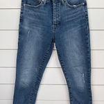 Lucky Brand  Jeans Size 6 28 Blue High Rise Crop Bridgette Skinny Distressed Photo 0