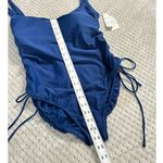 Time and Tru One Piece Swimsuit Womens XL Blue Side Ties Ruched Med Coverage NWT Photo 6