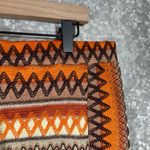 SheIn Curve Women's Orange Boho Embroidered Tribal Skirt - Size 2XL - Fringe Hem Photo 1