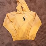 Polo Ralph Lauren Women's Big Pony Fleece Hoodie Yellow Sweatshirt Size M Fitted Size M Photo 0