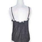Rebecca Taylor  Black Silk Floral Lace Cami Tank Top Size 4 Adjustable Straps Photo 3