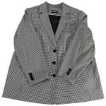 Karl Lagerfeld Women's Three-Button Houndstooth Blazer Jacket Plus 16W Black Photo 1