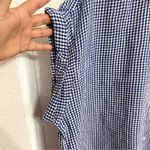 Old Navy Womens Shirt Blouse Blue White Gingham Plaid Boxy Button Up Size XL Photo 4
