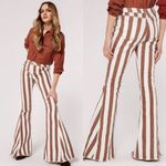 Blank Paige ‎ boutique brown stripe flare jeans boho women’s size 10 western Photo 1