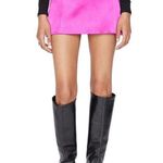 Frame  seamed mini skirt in magenta 4 Photo 0