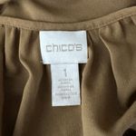 Chico's ‎ Shirt Womens Medium Brown Blouse Neutral Minimalist Office Casual Photo 5