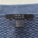COS Waffle Stitch Cotton Jumper Dot Textured Knit Sweater Blue Size Small Photo 14