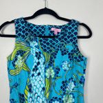 Lilly Pulitzer  Woman's 0 Blue and Green Koi Fish Stephanie Tank Sheath‎ Dress Photo 1