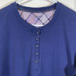 L.L.Bean  Navy Blue Long Sleeve Henley Pullover Shirt Size Large Reg EUC #1897 Photo 2